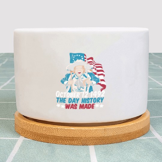 Columbus Day 1492 Us Flag Plant Pots