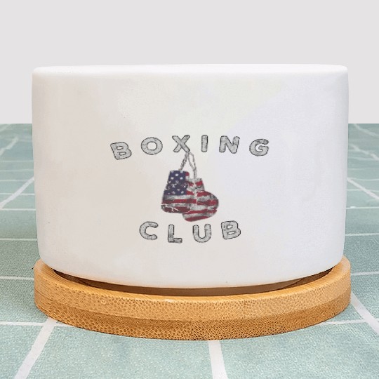 Boxing Club Vintage Us Flag Boxing Gloves Plant Pots