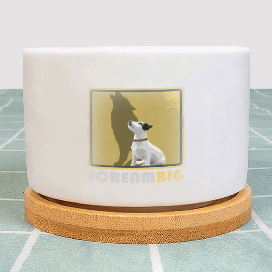 Dog sweet Puppy Jack Russell, Scream Big Wolf Plant Pots