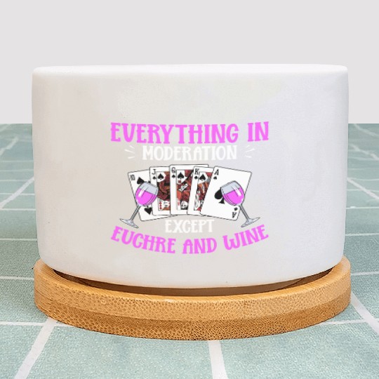 Card Game Wine Euchre Tournament Design for a Plant Pots