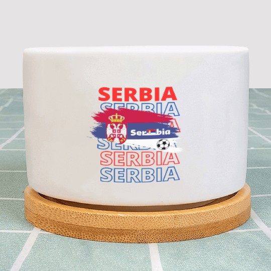 World Serbia Soccer Vintage Plant Pots