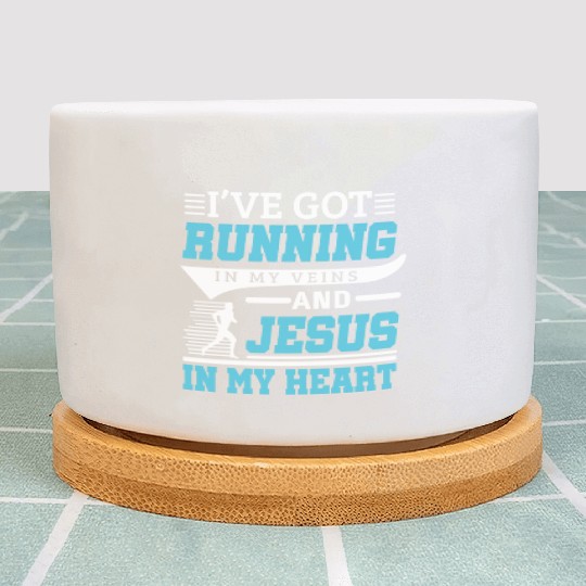 Running And Jesus Fitness Workout Cardio Christian Plant Pots