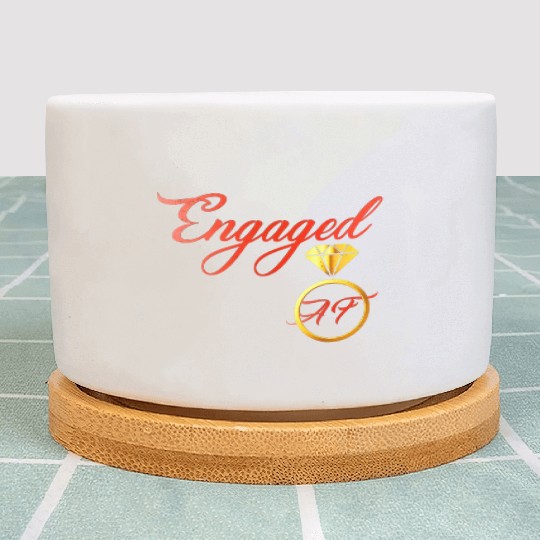 engaged af engagement valentines day Plant Pots