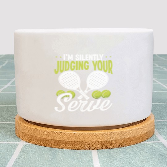 Paddle Tennis Player Match Silently Judging Serve Plant Pots