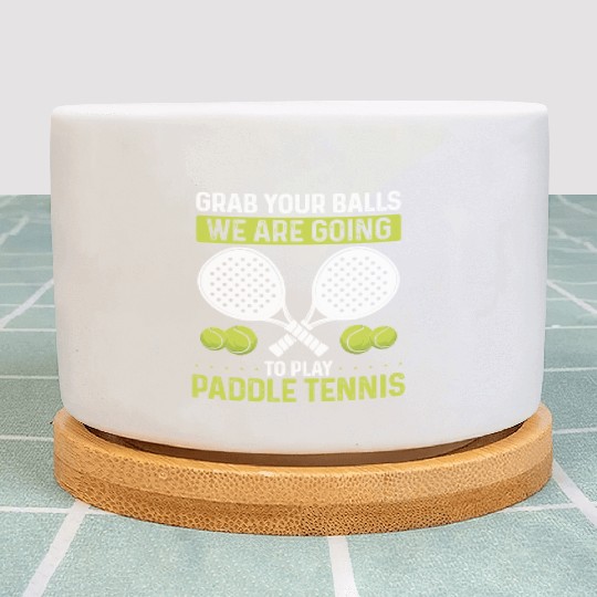 Paddle Tennis Player Match Grab your Balls Plant Pots