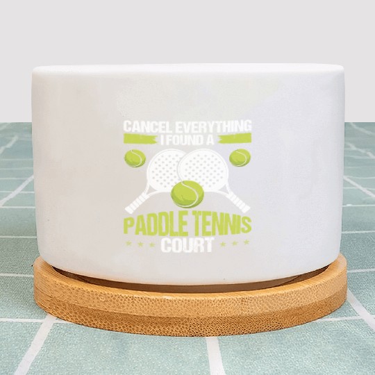 Paddle Tennis Player Match Paddle Court Balls Plant Pots