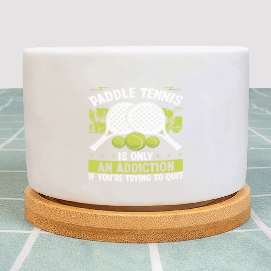 Paddle Tennis Player Match Funny Humor Balls Plant Pots