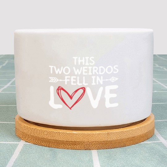 This Two Weirdos Fell In Love - Bride Groom Plant Pots