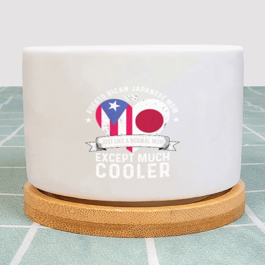 Puerto Rico Flag Japan Mom Mothers Day Women Mama Plant Pots