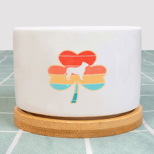 Pitbull Dog Shamrock St Patricks Day Plant Pots