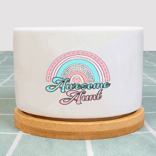 Awesome Aunt retro rainbow vintage Plant Pots