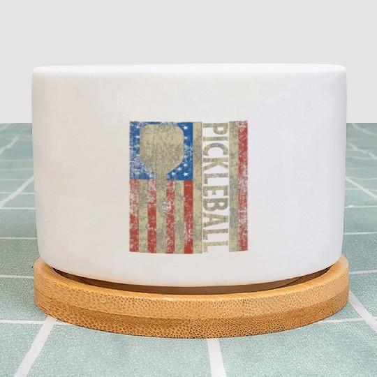 Pickleball American Flag Great Vintage Pickleball Plant Pots