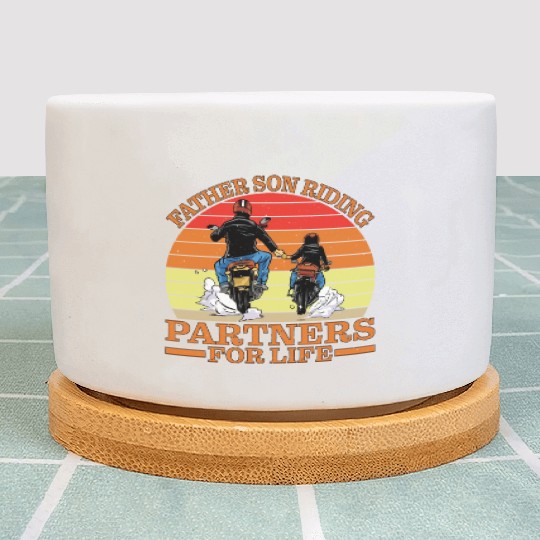 Father Son, Riding Partners For Life 4 Plant Pots