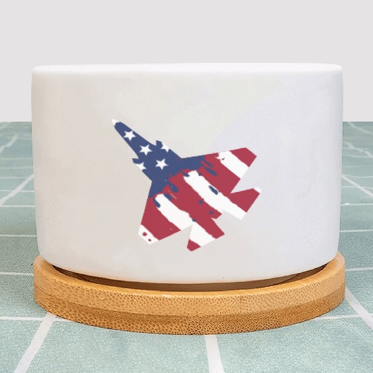 F-35 Lightning Military American Painted Flag Jet Plant Pots