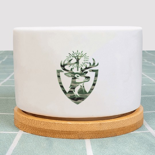 Hubert Hubertus Patron Saint Of Hunters Stag Camo Plant Pots