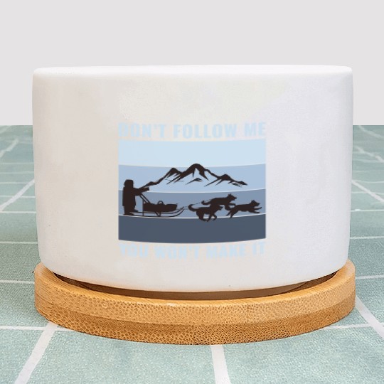 Husky Sledding Sled Dog Racing Alaskan Racers Plant Pots