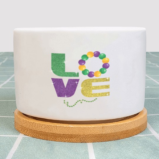 Love New Orleans Festival Parade Beads Mardi Gras Plant Pots