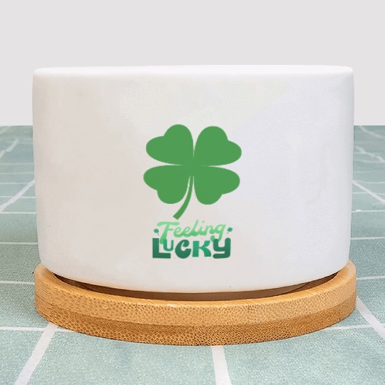 Irish Feeling Lucky four leaf Shamrock Plant Pots