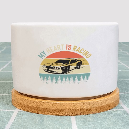 Fathers Day Retro Vintage Speedway Car Racing Plant Pots