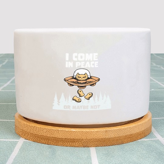 Alien Galaxy Cat Lover Come In Peace Or Maybe Not Plant Pots