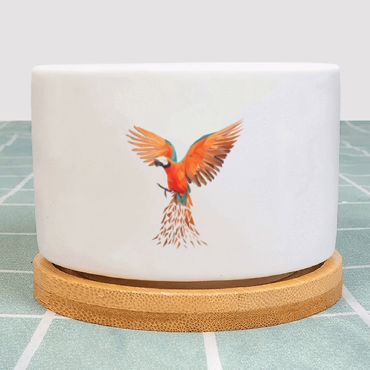 Colourful Macaw Parrots - Modern Bird Design Plant Pots