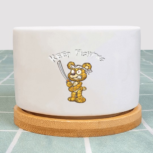 Keep Fighting Teddys Horror Halloween Plant Pots