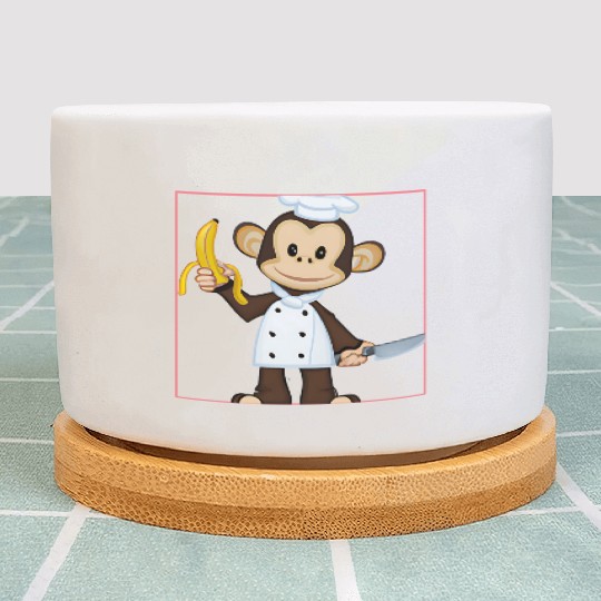 Banana monkey cooks Plant Pots