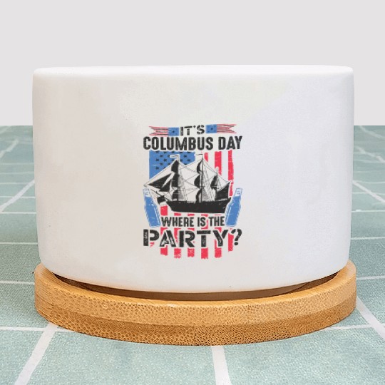 It's Columbus Day 1942 American Italian Plant Pots