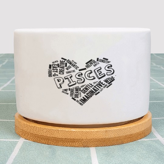 Pisces Heart Word Cloud Doodle Astrology Zodiac St Plant Pots