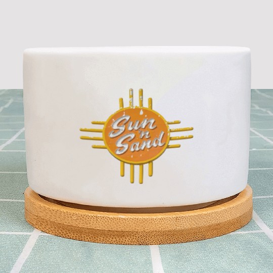 Sun N Sand Motel Sign Route 66 Santa Rosa NM Plant Pots