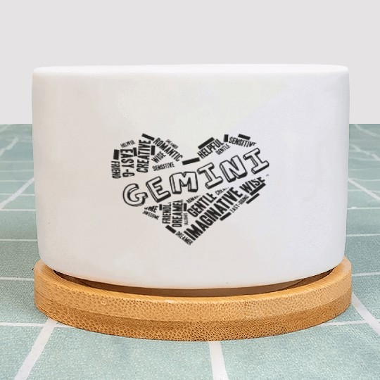 Gemini Heart Word Cloud Doodle Astrology Zodiac St Plant Pots
