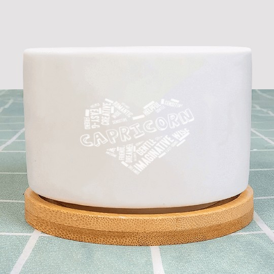 Capricorn Heart Word Cloud Doodle Astrology Zodiac Plant Pots