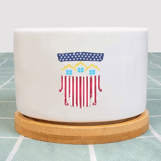 Proud American Patriotic USA Flag Realtor Real Est Plant Pots