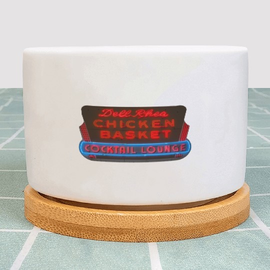 Del Rhea Chicken Basket Neon Sign Route 66 Plant Pots