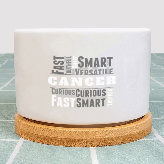 Cancer Zodiac Star Sign Word Cloud Square Monochro Plant Pots