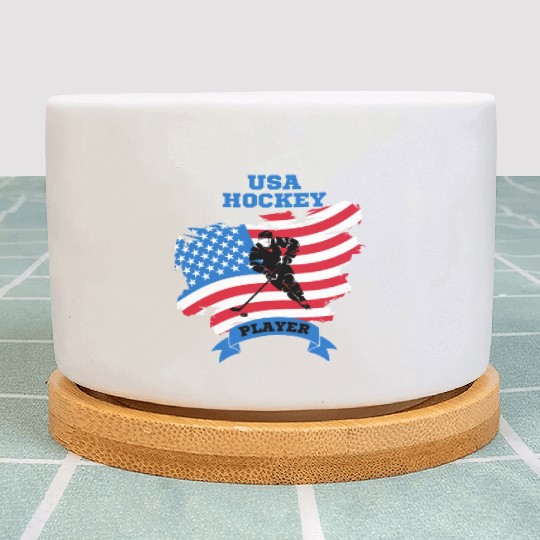 USA hockey player Plant Pots