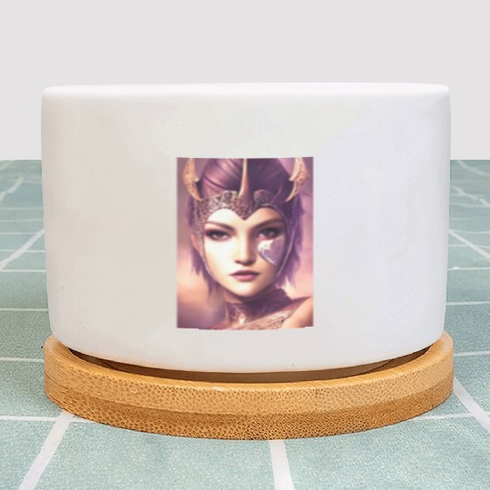 Warrior princess wearing gothic plate dark fantasy Plant Pots