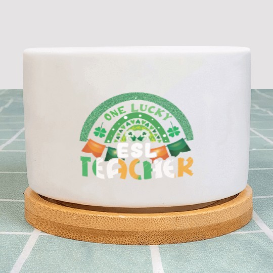 Saint Patrick Day Rainbow Clover Lucky Teacher Plant Pots