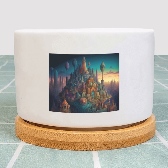 Psychedelic City 3 Plant Pots