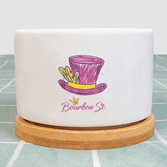 Bourbon Street Mardi Gras New Orleans French Quart Plant Pots