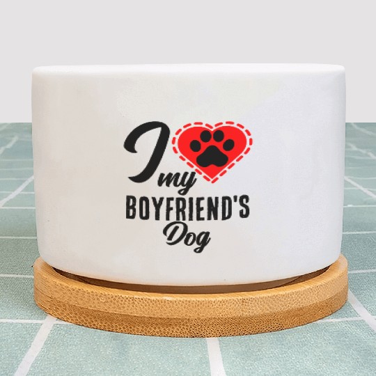 I love my boyfriends dog Plant Pots