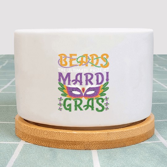 Mardi Gras - Beads Ultimate Prize at Mardi Gras Plant Pots