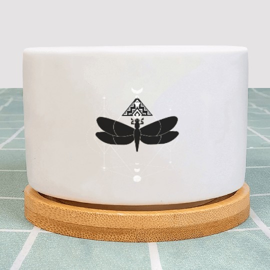 Minimalist Insect Celestial Dragonfly Sacred Geome Plant Pots