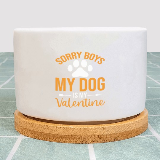 Sorry Boys My Dog is my Valentine Plant Pots