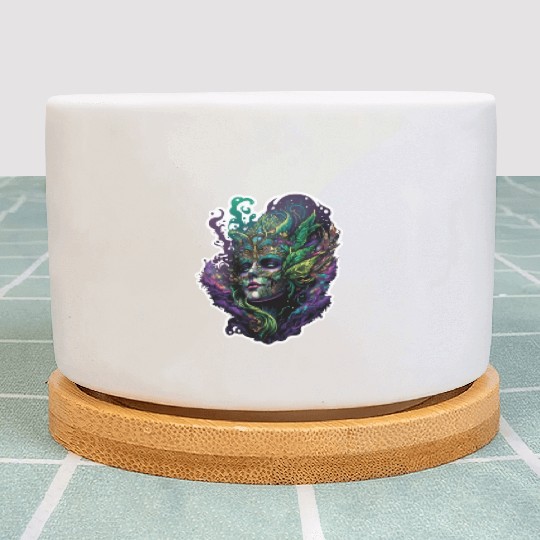 Mardi Gras Mask Queen Plant Pots