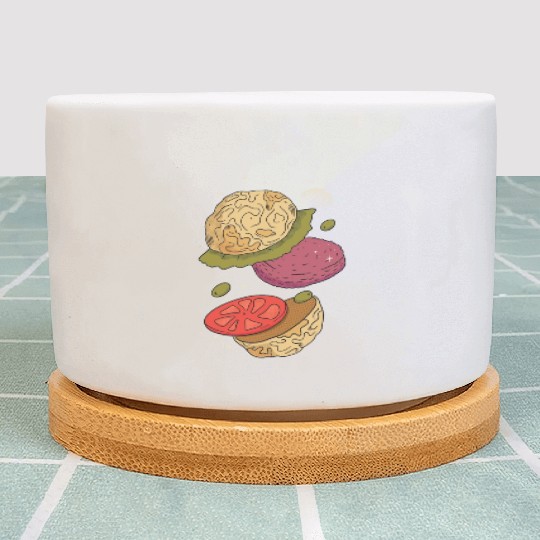 Planets burger vegetables Planets burger vegetable Plant Pots