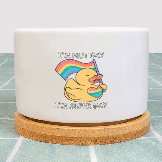 Super Gay Rubber Duck Funny LGBT Gay Pride Rainbow Plant Pots