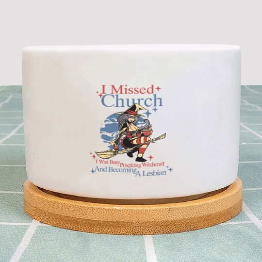 Missed Church Sexy Lesbian Witch LGBT Pride Anime Plant Pots
