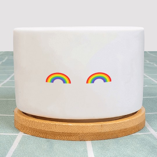 LGBT Rainbow Flag Titties Plant Pots