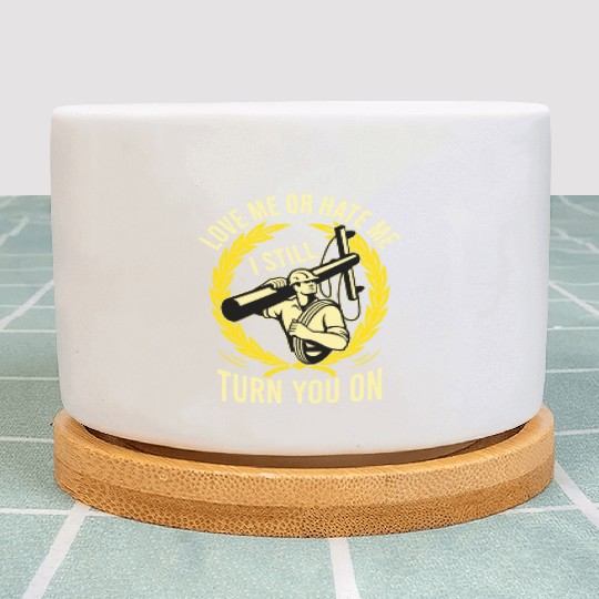 Funny Electrical Lineman Saying Thank A Lineman Plant Pots